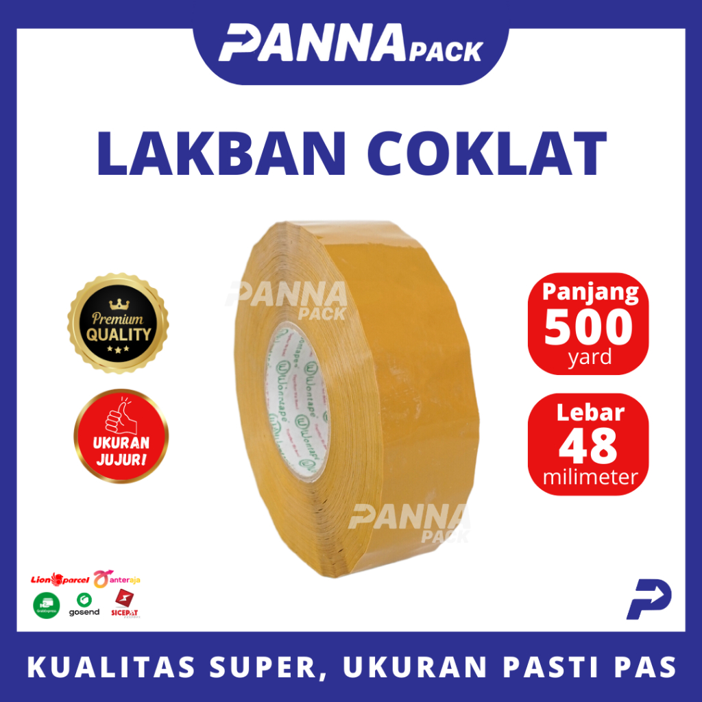 

PANNAPACK LAKBAN OPP JUMBO COKELAT 48MM X 500 YARD SOLASI TAPE PLAKBAN TAN