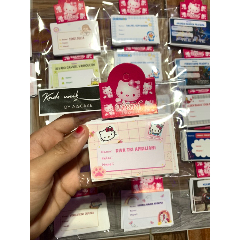 

sticker mata pelajaran/ sticker nama