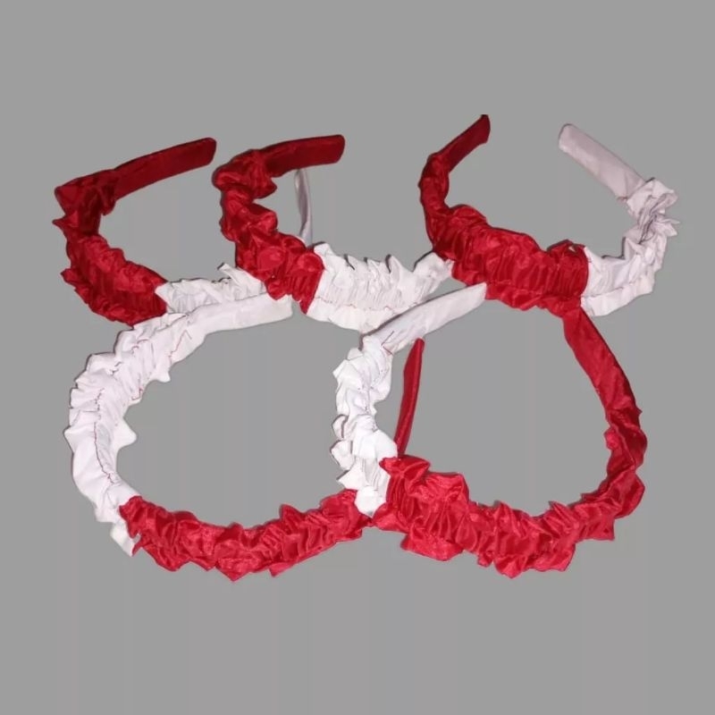 Bando scrunchie merah putih/ bando merah putih