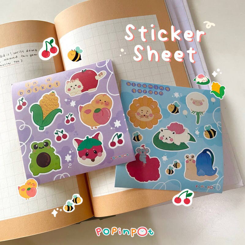 

POPINPOT - Sticker sheet | Sticker buku dekorasi journal DIY | Stiker aesthetic
