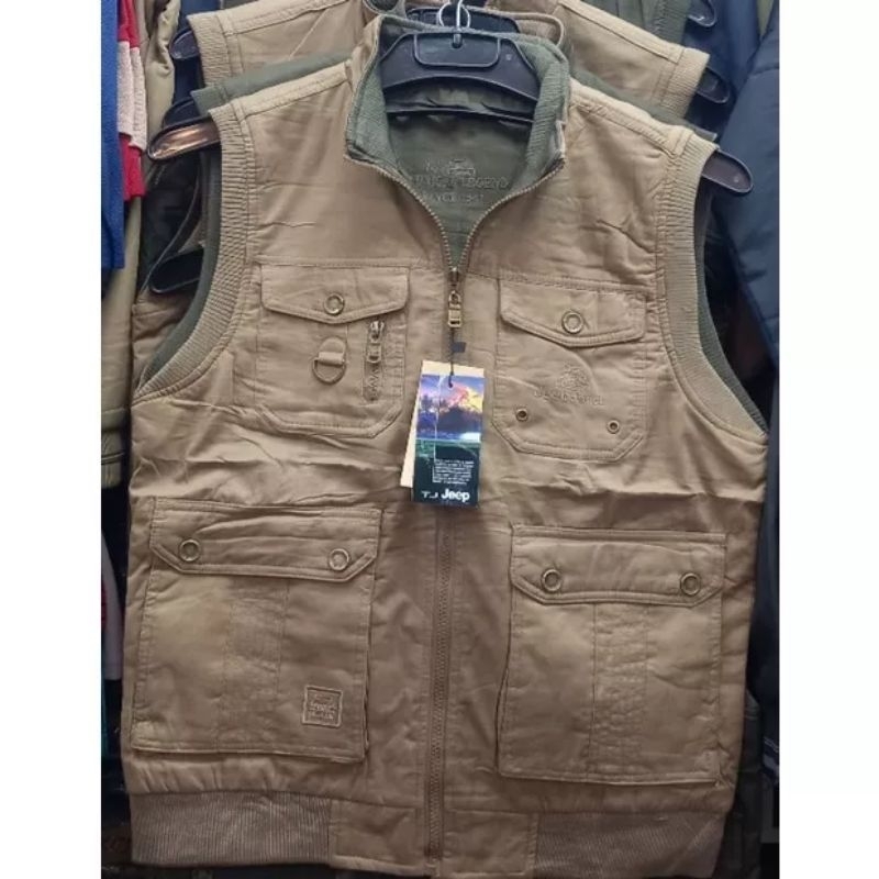 Rompi Jeep Bolak Balik Pria-Rompi Original Import Ukuran XL, XXL, XXXL