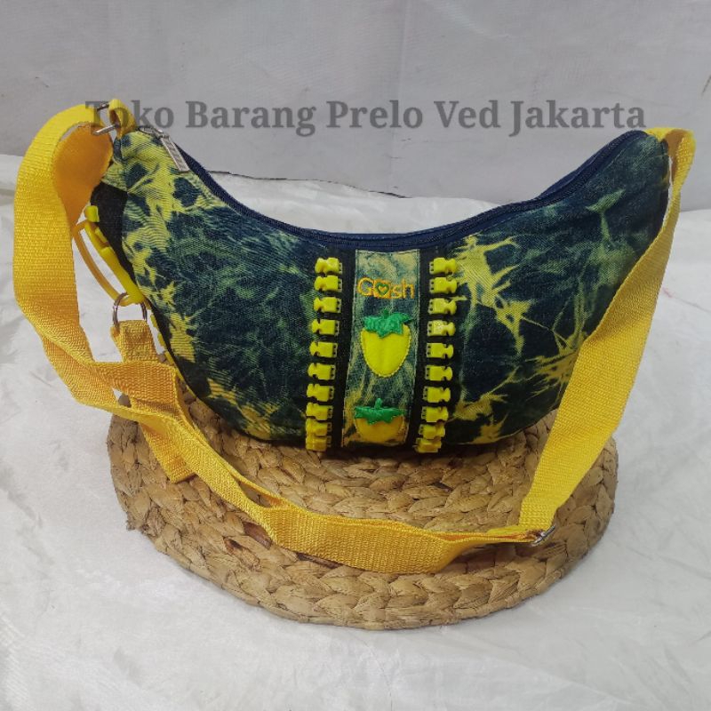 Tas Selempang Wanita Preloved Branded Gosh Bahan Denim Warna Biru Murah