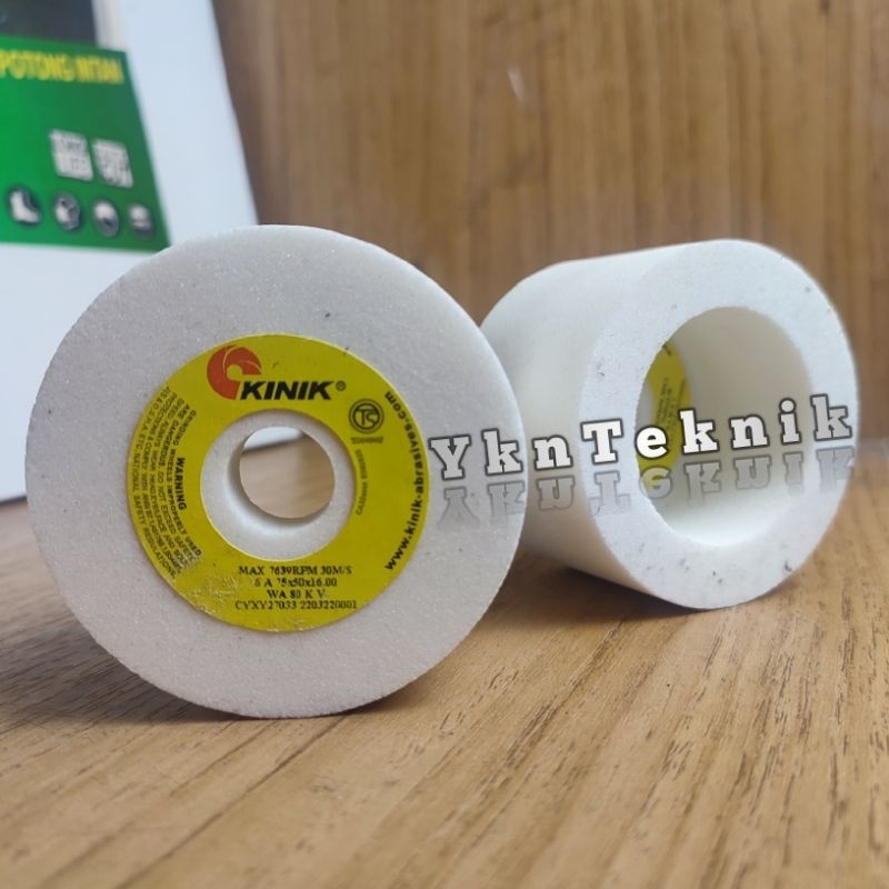 Batu Gerinda Mangkok 3 Inch Kinik size : 75x50x16 mm Mata Gerinda Asah Duduk