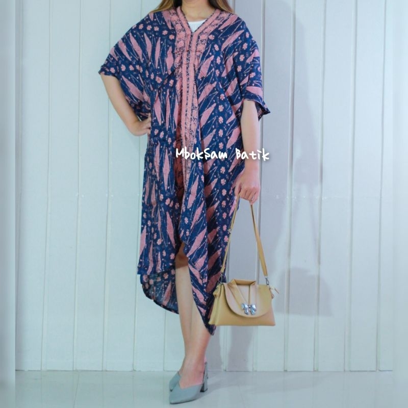 Ied Series Kaftan Viscose Batik | Kaftan Kondangan - Dress pesta | Kaftan Batik Zig-zag | Batik Moti
