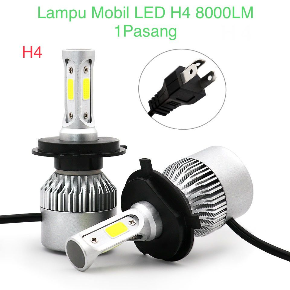 Lampu LED Mobil Mobil Headlight Lampu Utama Mobil COB 72W 8000 Lm socket H4 satu pasang  HI Lo COCOK