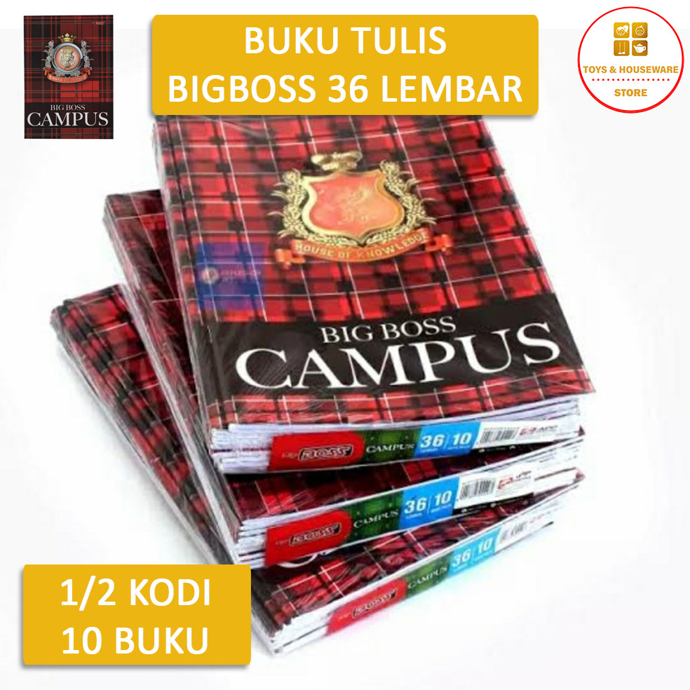 

Buku Tulis BIG BOSS isi 36 Lembar / PACK (10 Buku)