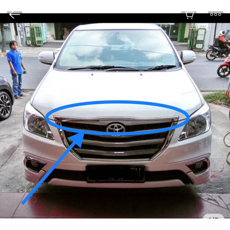 LIST KAP MESIN HOOD MOULDING GRIL COVER GRILL TOYOTA INNOVA INOVA 2012 2013 2014 2015