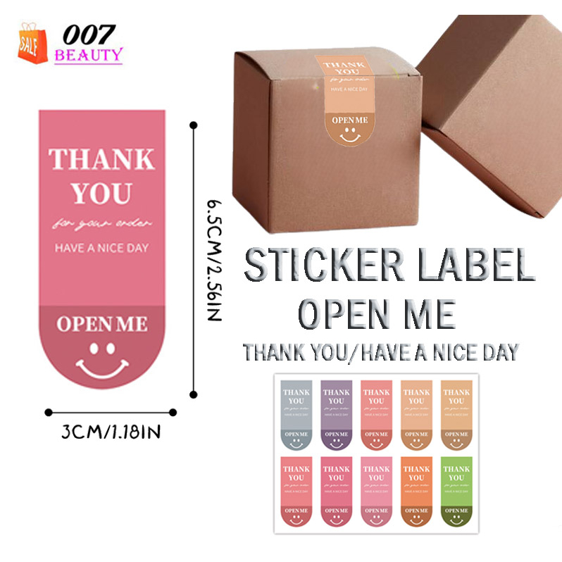 

100 pcs Stiker Label Open Me Stiker Label Thank You Have a Nice Day
