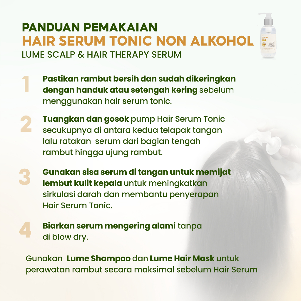 (Free Emas) LUME Scalp Hair Therapy Serum Grow Tonic NON PARABEN Anti Rontok Rambut Bercabang Ketombe Kering LUMECOLORS