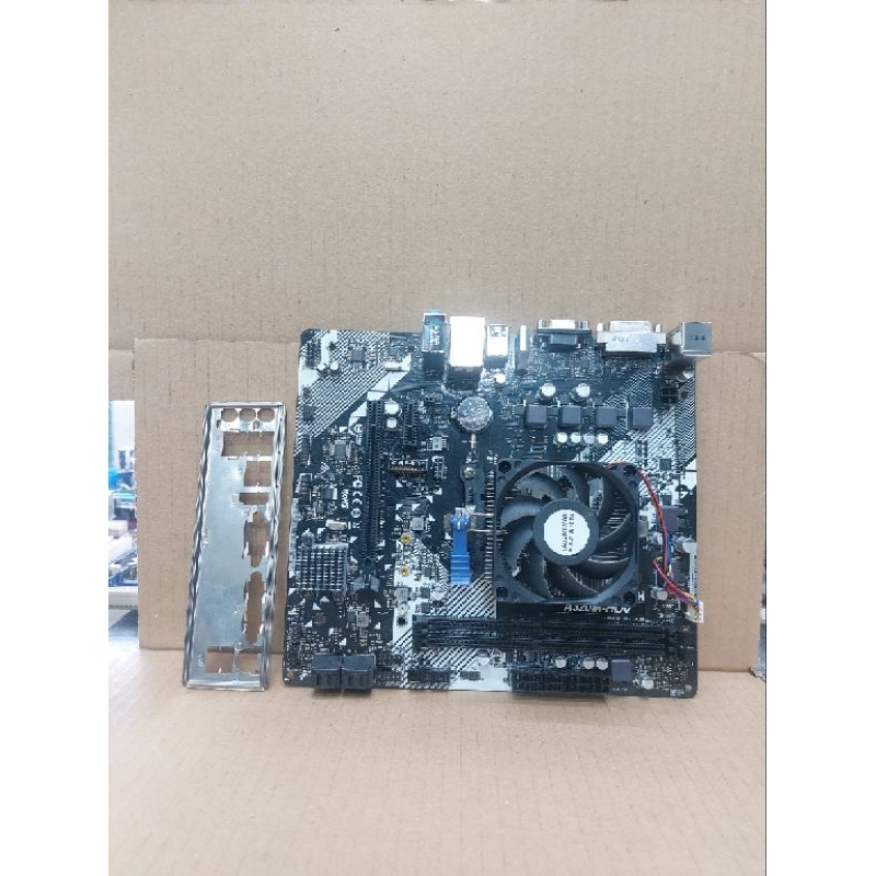 PAKET MOTHERBOARD PROSECOR AMD ATHLON 3000G, MOTHERBOARD ASROCK A320M LIKE NEW