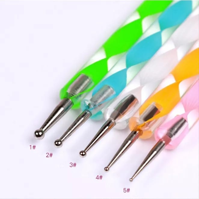 NAIL ART DOTTING isi 5 ALAT  GAMBAR TITIK NAILART PEN PENGHIAS KUTEK GEL / PAINTING NAILART