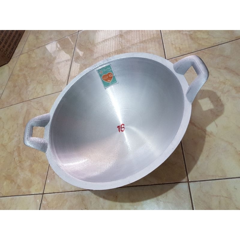 Kuali alumunium/Wajan katel alumunium no 16 Merk Rante kasih