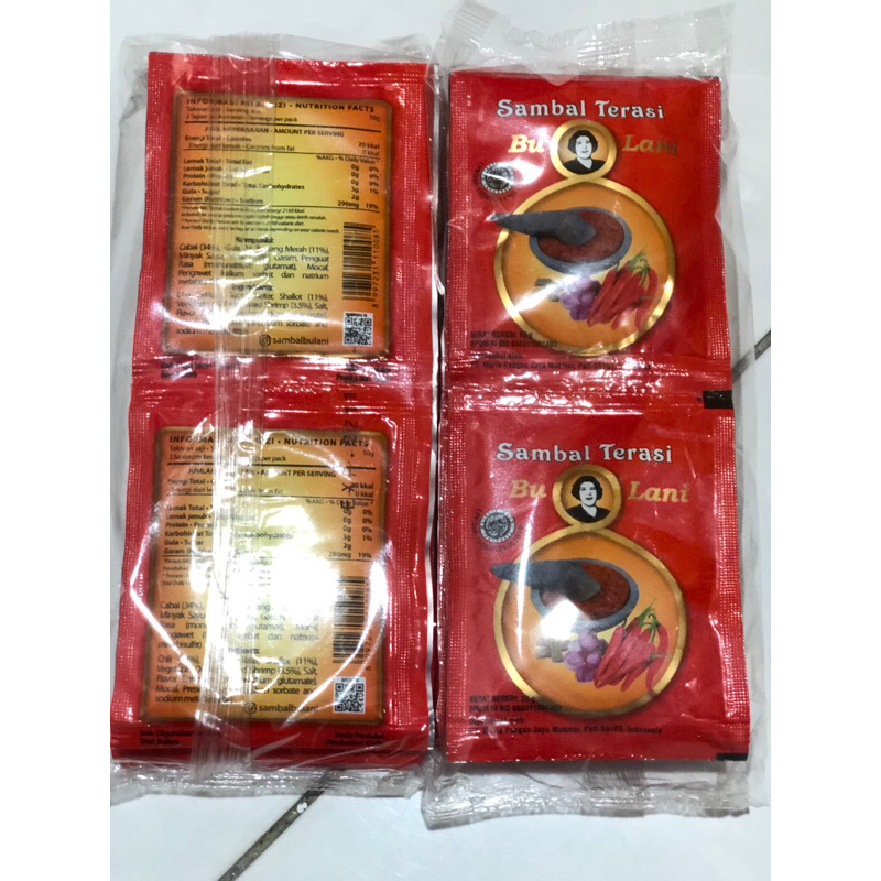 

Sambal Terasi Bu Lani Sachet isi 10 200gr