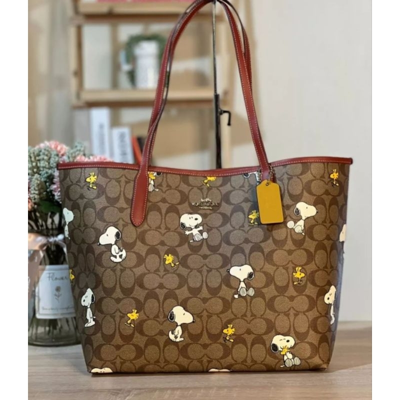 Preloved tas tote bag Coach edisi snoopy