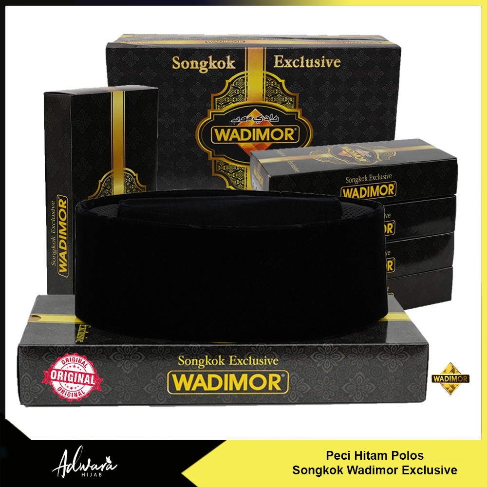 WADIMOR Peci Hitam Polos / Songkok AC Tinggi 9 ORIGINAL