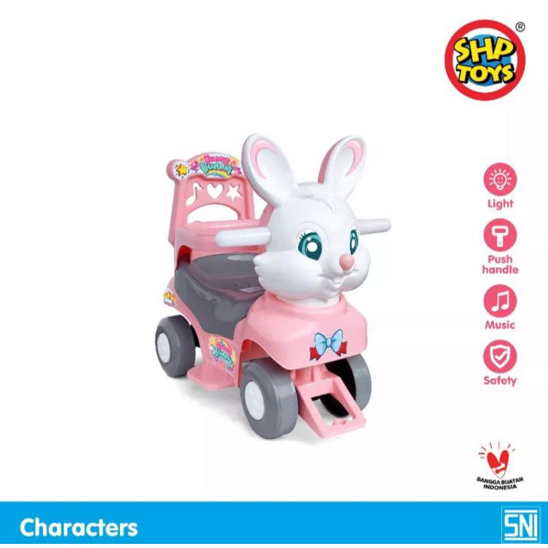 Maenan Anak Mobilan Tunggang Dorong Lucu Kelinci BB 588 NEW SHP TOYS - Mainan Anak Odong Odong Kelin