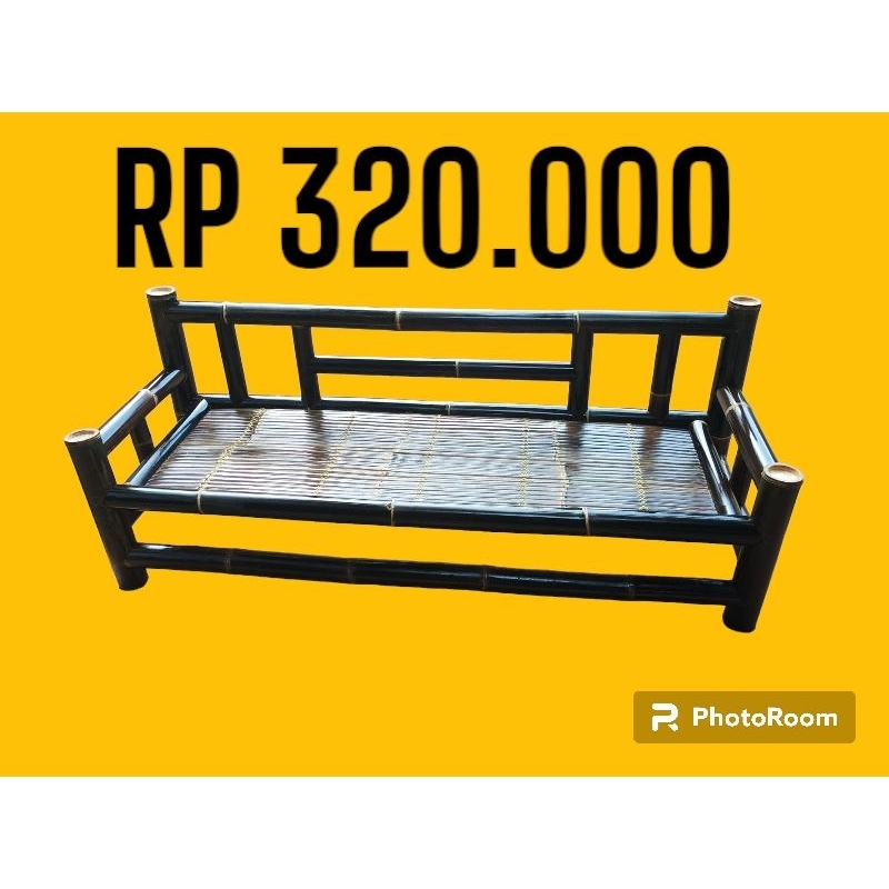KURSI PANJANG KLASIK BAMBU HITAM ( READY TANPA PO)