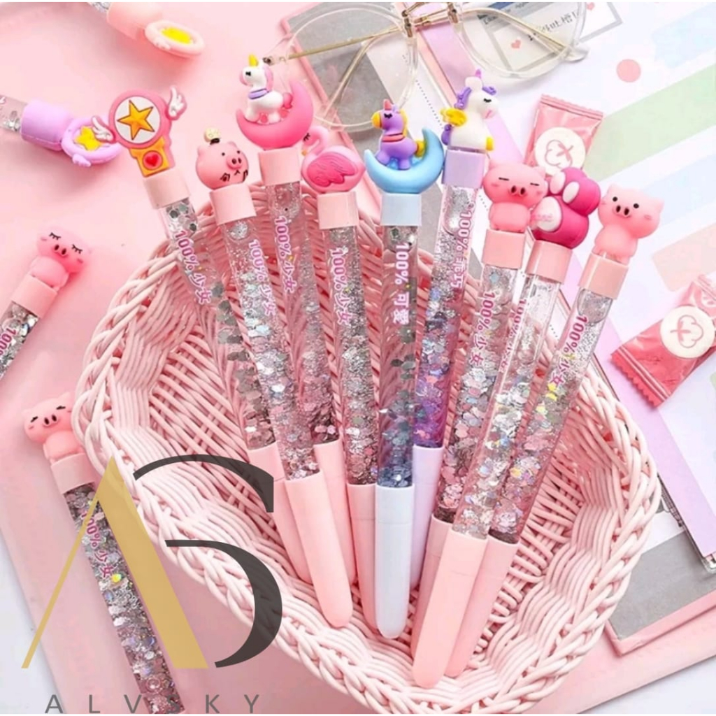 

PULPEN TINTA GEL GLITTER PREMIUM 0.5 / PULPEN KOREA UNICORN