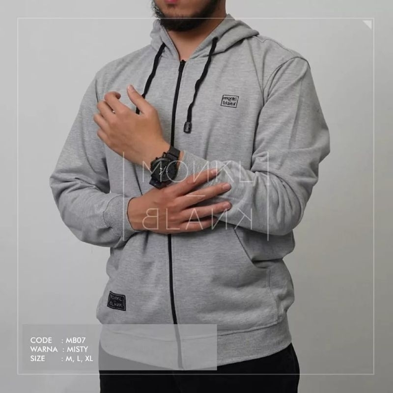 Jaket Zipper Monkl Blank Premium/ Jaket Sleting Cowo/ Jaket Cowo Dewasa/ Jaket Kekinian/ Jaket Premi