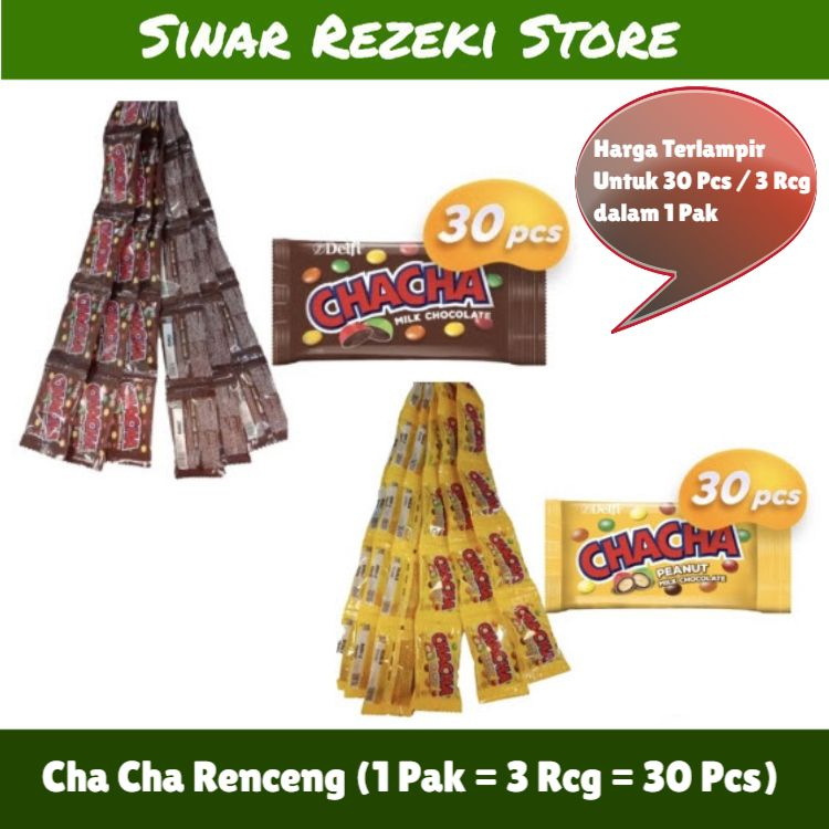 

chacha renceng / coklat delfi / Chacha pack isi 30 pcs x 7gr / chacha coklat / chacha kacang / Cha Cha