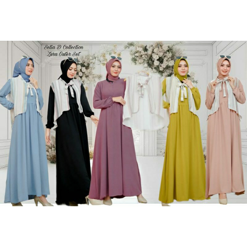 Dress Zura gamis zura ori by SETIA D ori simple outer salur cantik