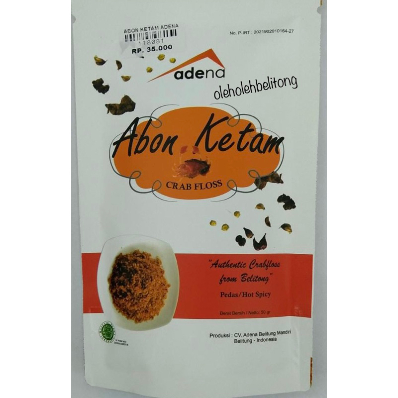 

Abon Ketam Adena 50gr. Asli bangka Belitung!! halal. abon enak. abon gurih. abon sambal lingkung