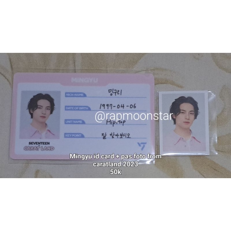 [Booked] Mingyu id card + pas foto seventeen caratland 2023 official