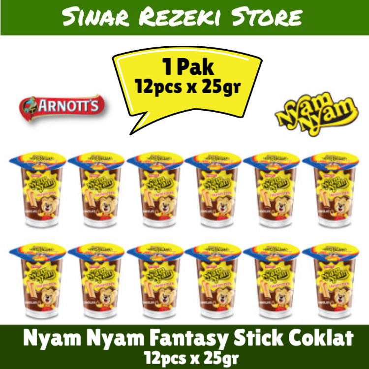 

nyam nyam fantasy stick pack 25 gr X 12 pcs / nyam nyam fantasy stick coklat / nyam nyam fantasy stick strawberry / nyam nyam fantasy stick / nyam nyam