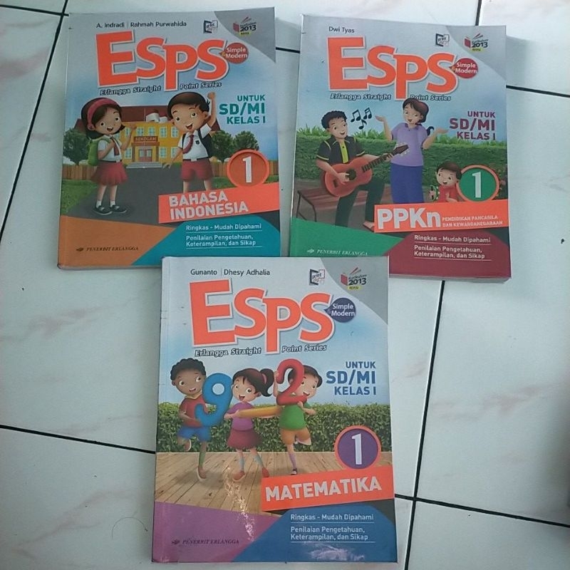 Buku Esps matematika SD kelas 1 / Esps Bahasa Indonesia SD kelas 1 / Esps PPKN SD kelas 1