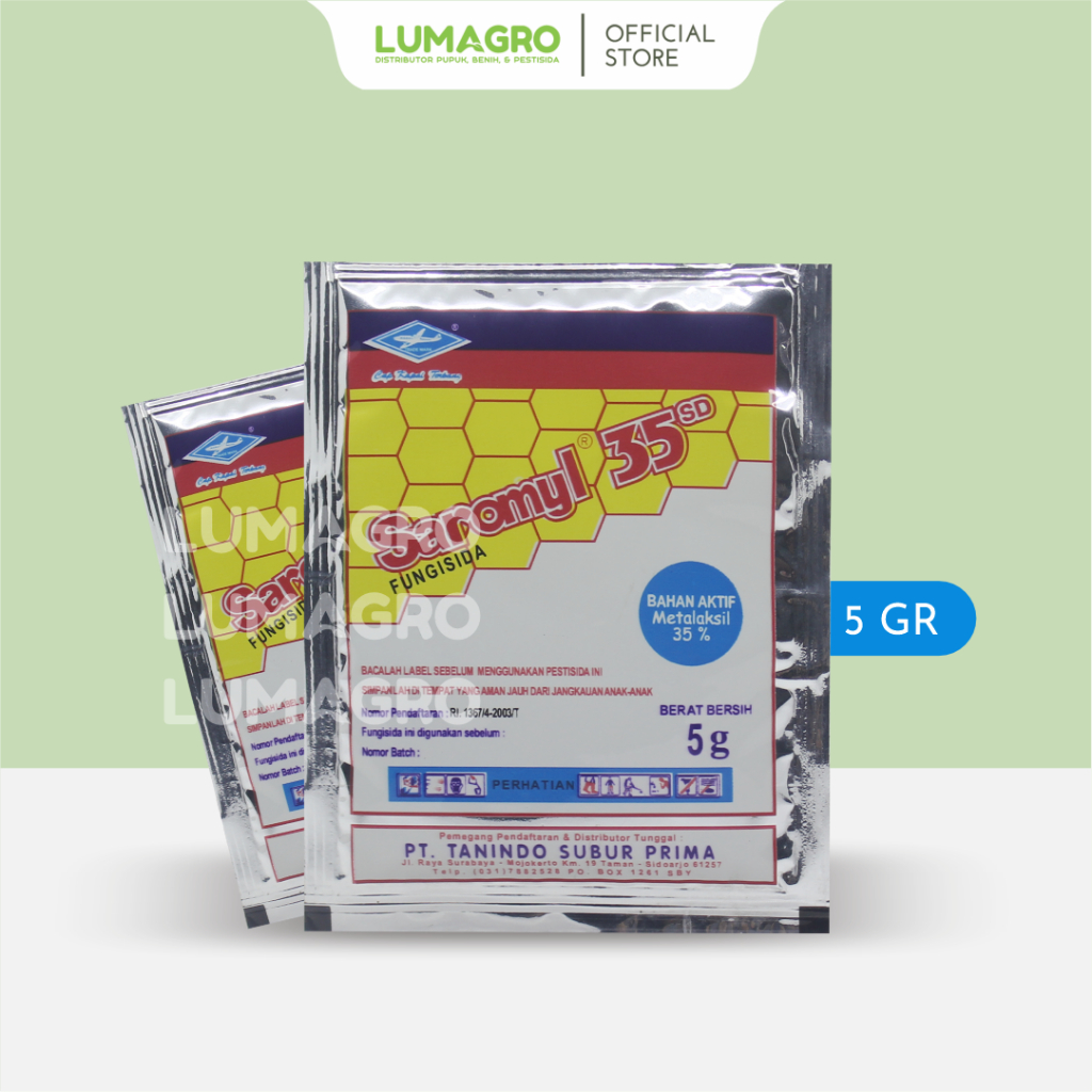 Fungisida Saromyl 5gr Metalaksil Perlakuan Benih Pencegah Jamur Pada Tanaman Saromil