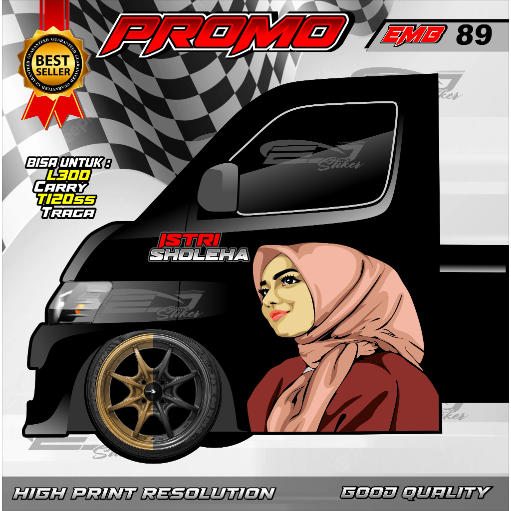 STIKER DECAL PINTU CARRY TRAGA PICK UP- STIKER MOBIL DECAL PINTU TRAGA GRANMAX PICK UP-EMB89