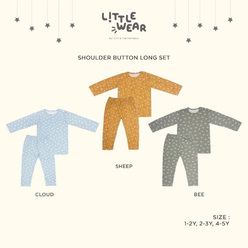 Little Palmerhaus - Little Wear Shoulder Button Long Set || Piyama Anak