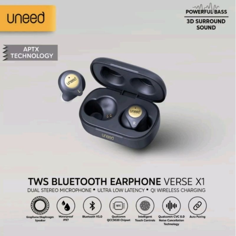 UNEED TWS Bluetooth Earphone Qualcom APTX QCC3020 - UEP301