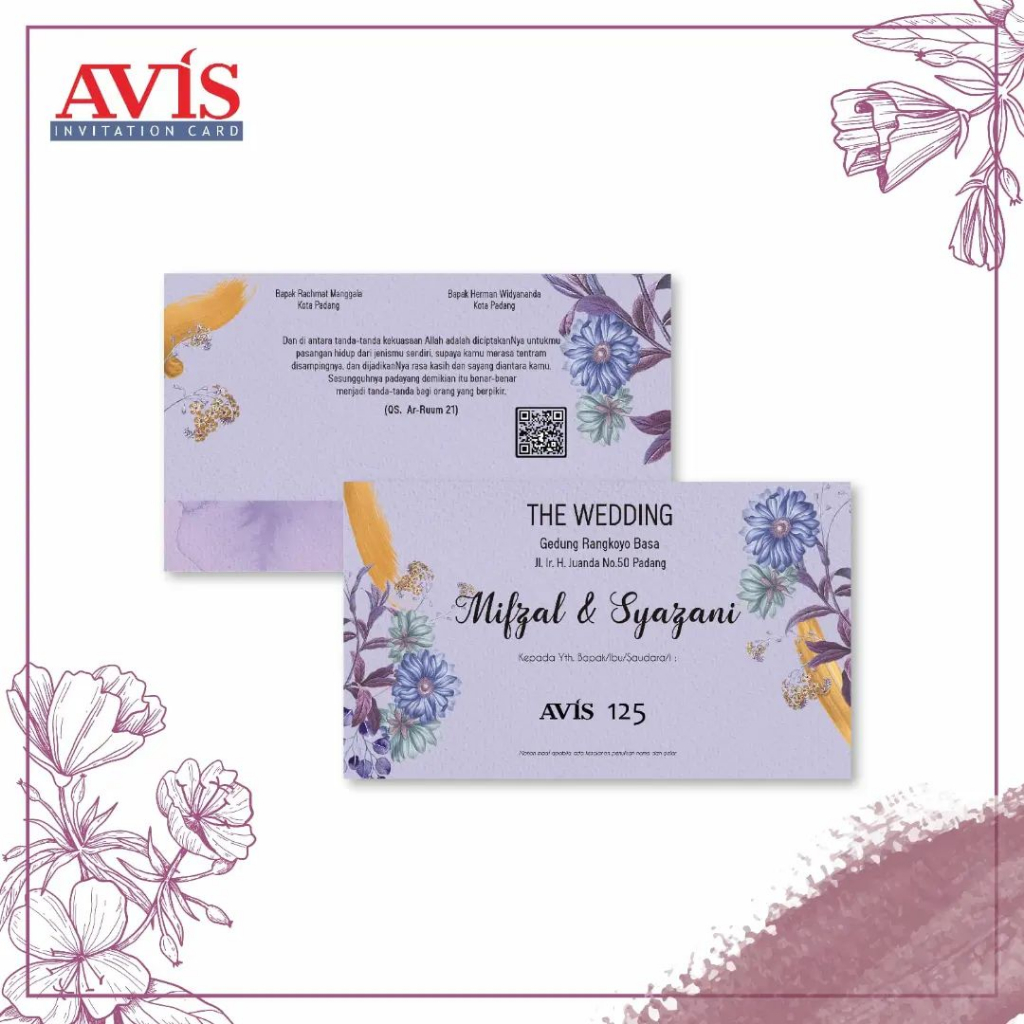 (100PCS) UNDANGAN AVIS