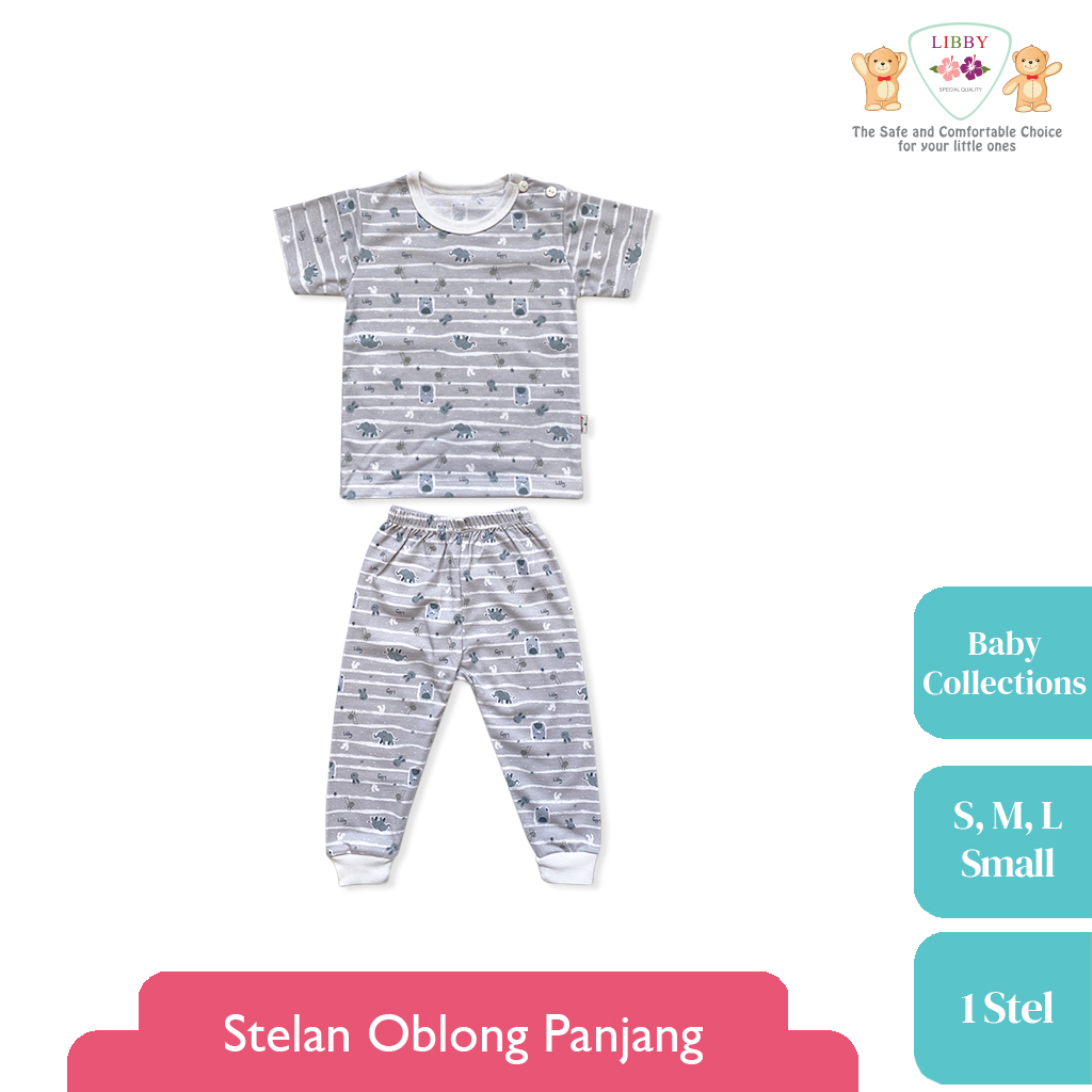 LIBBY Setelan Bayi Oblong Pendek - Celana Panjang Motif Baby Collection