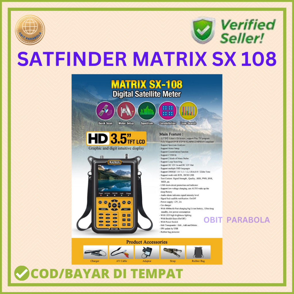 SATFINDER MATRIX SX 108 (DIGITAL SATELITE METER) TERBAIK