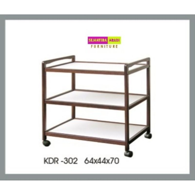 rak dorong serbaguna kayu, rak dapur dorong, rak tv, rak susun roda