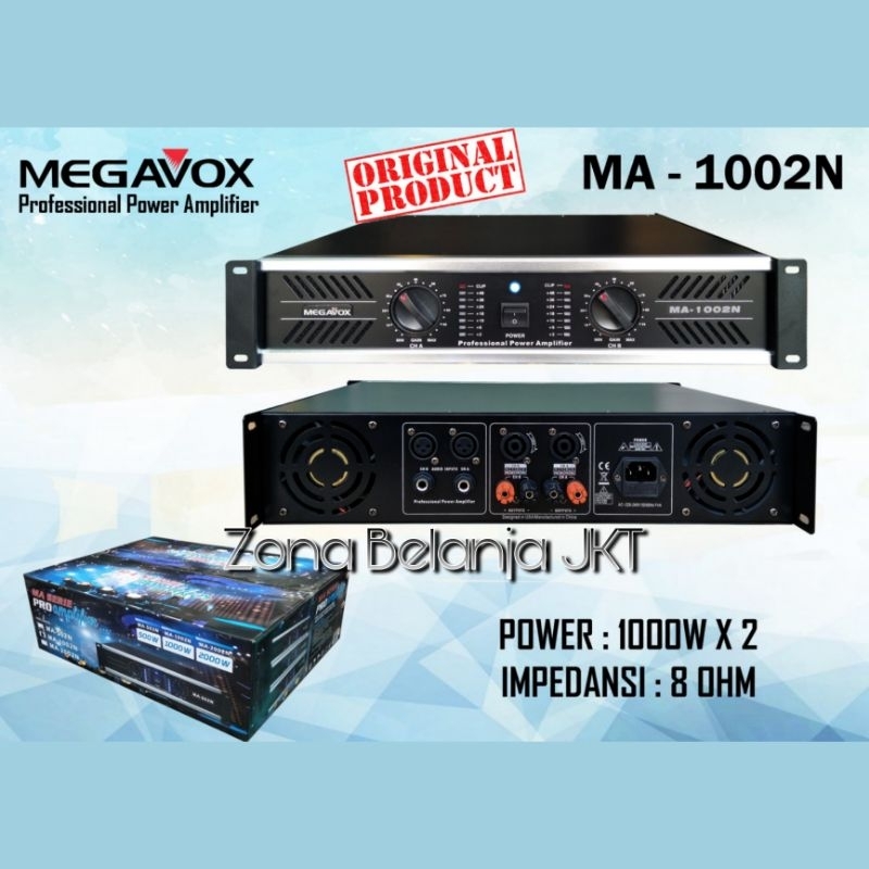 POWER AMPLIFIER MEGAVOX MA 1002N 2 CHANNEL 2 X 1000 WATT ORIGINAL