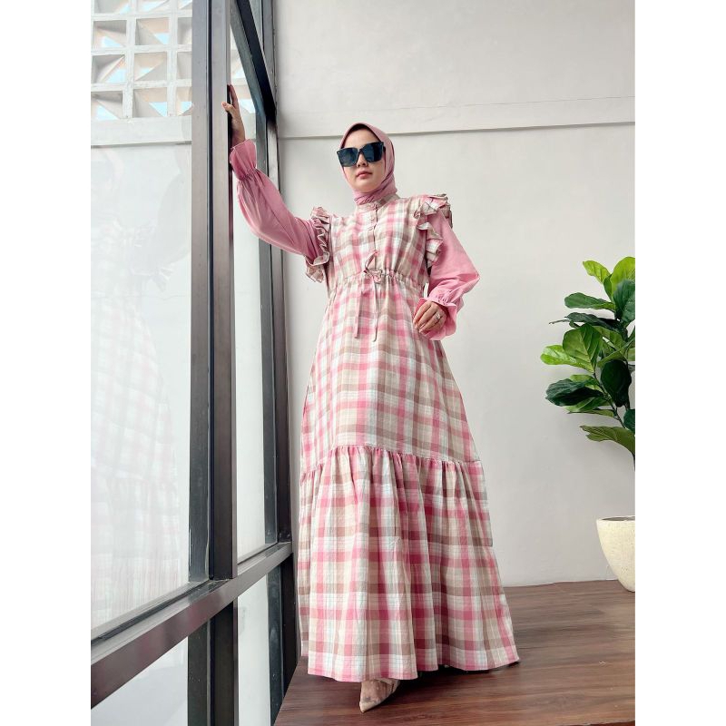 Dress athayaa triset terbaru | dress gamis salur best seller || overall || set kemeja