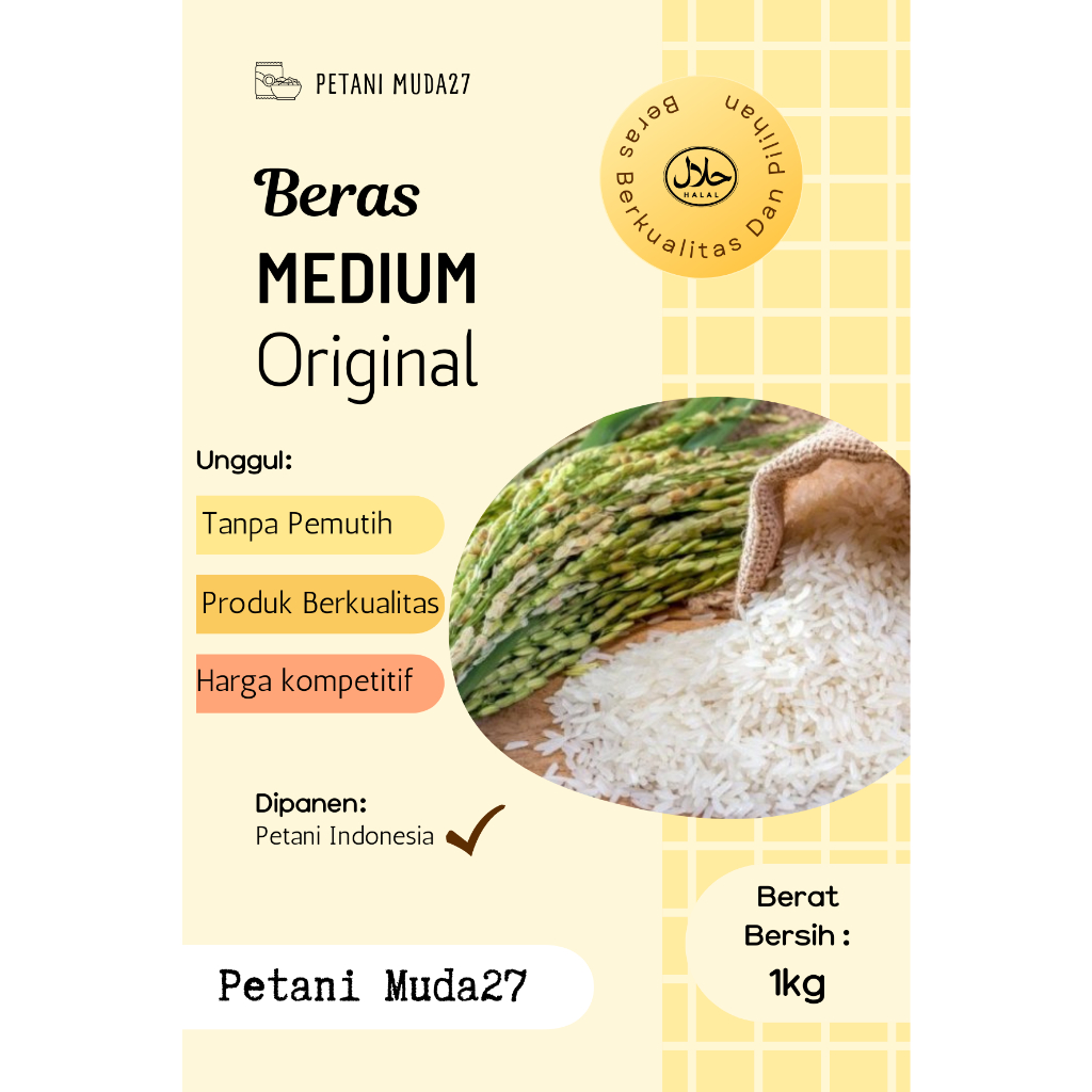 

Petani Muda27 Beras Medium Original 1kg