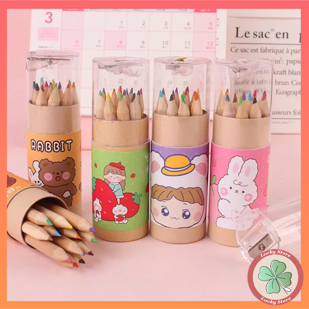 

Pensil Warna 12 IN 1 + Serutan Pensil Color Pencils Quality Pensil Warna Karakter Kemasan Tabung Murah