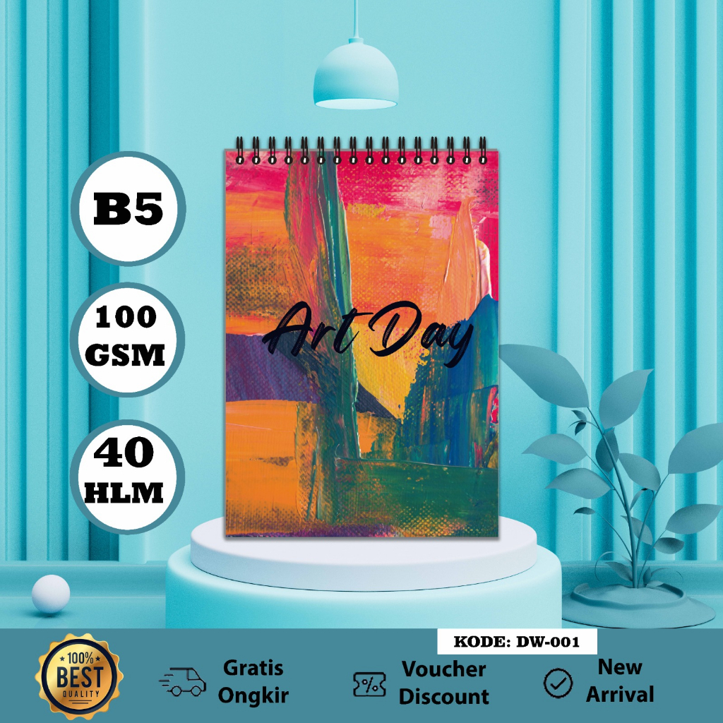 

Pinker Buku Gambar B5 Vertikal Jilid Spiral, 40 Halaman, Dapat Dibalik 360 Derajat