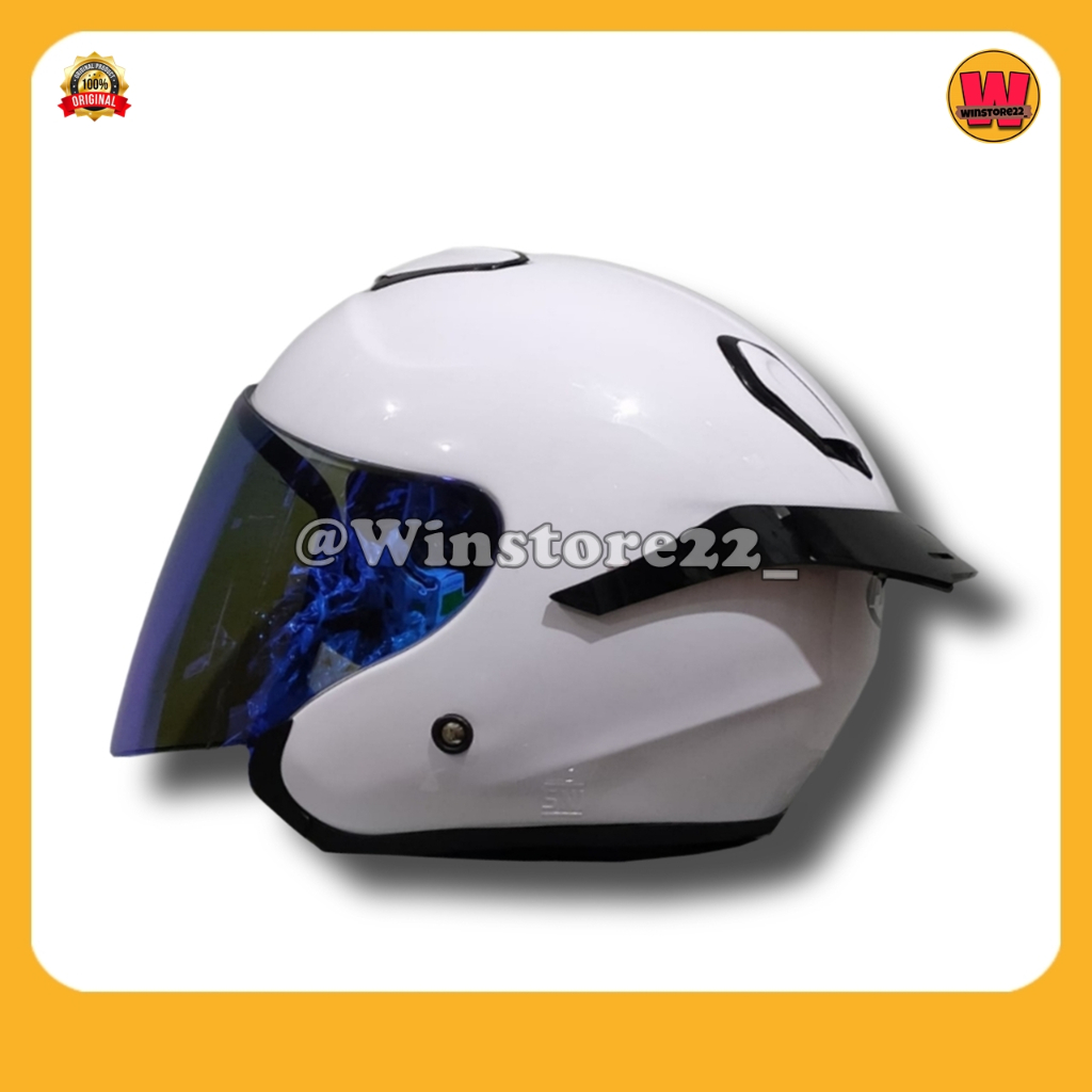Helm Sepeda Motor Half Face Priest Kyoto Solid Whitte Black Pink Gorilla Glossy & Doff Paket Ganteng