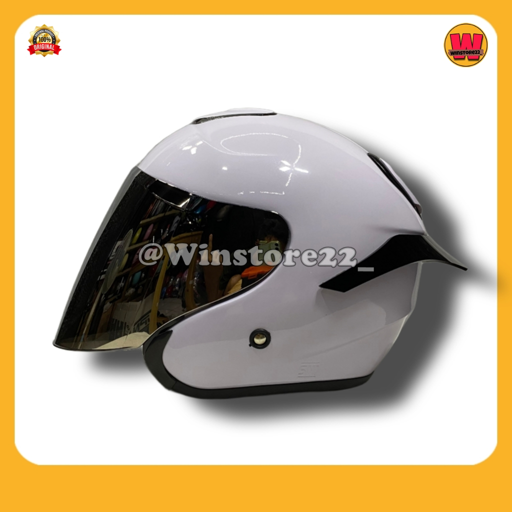 Helm Sepeda Motor Half Face Priest Kyoto Solid Whitte Black Pink Gorilla Glossy & Doff Paket Ganteng