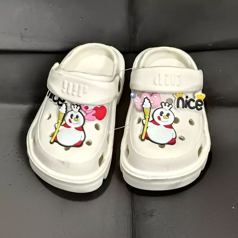 Sepatu Sandal Baim Clog Crocss Anak Karakter Mixue Es Krim Ice Cream Viral Jibbitz