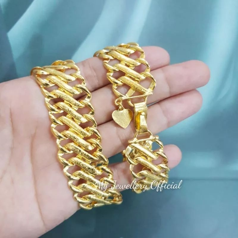 Gelang tangan Replika emas penang / berlapis emas 24k (Gp23)