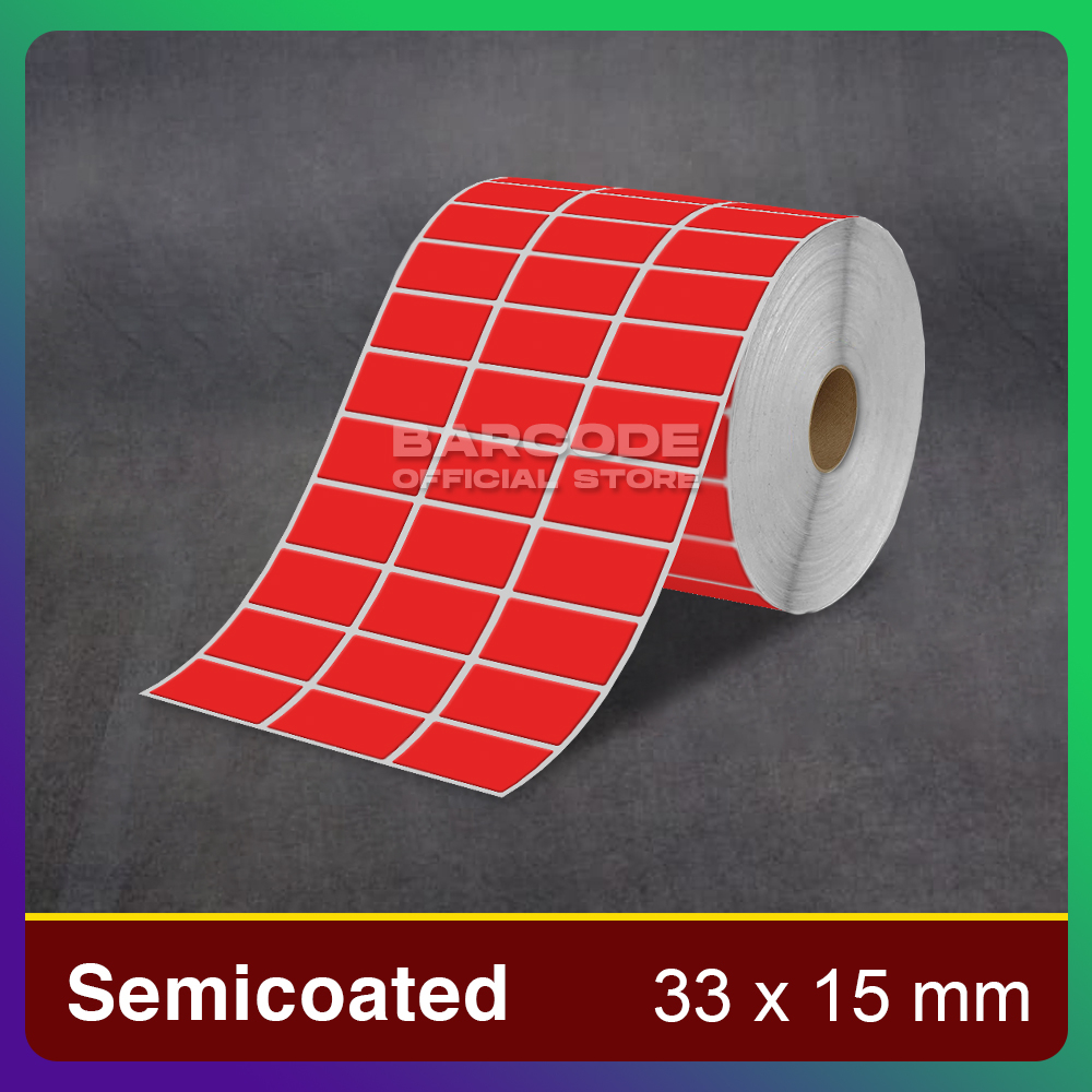 

Label Semicoated Merah 33 x 15 / 33x15 mm / 33x15mm Barcode 3 Line