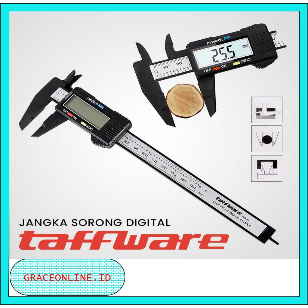 Taffware Jangka Sorong Digital Vernier Caliper With LCD Screen Jangka Sorong Digital Digital Insize 