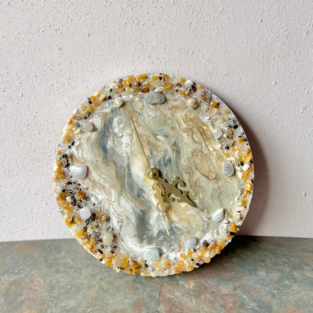 READYSTOCK Geode Resin Clock Chrystal | Jam Resin Custom | Resin Jam Unik | Resin Jam Dinding | Jam 