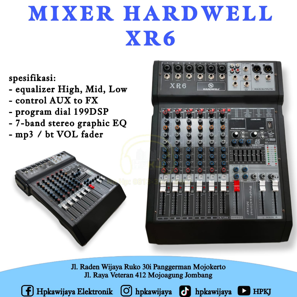 MIXER HARDWELL XR6 6 CHANNEL mikser hardwell xr 6 6ch Mixer 6channel